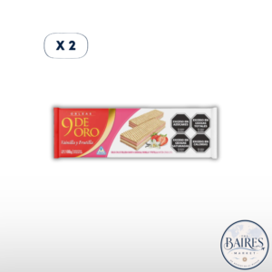 Galletitas Oblea 9 de Oro Rellena de Frutilla 100g x 2u